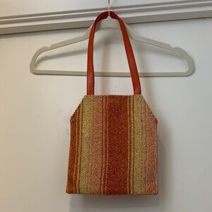 Kenneth Cole Reaction Orange and Gold Beaded Shoulder Bag